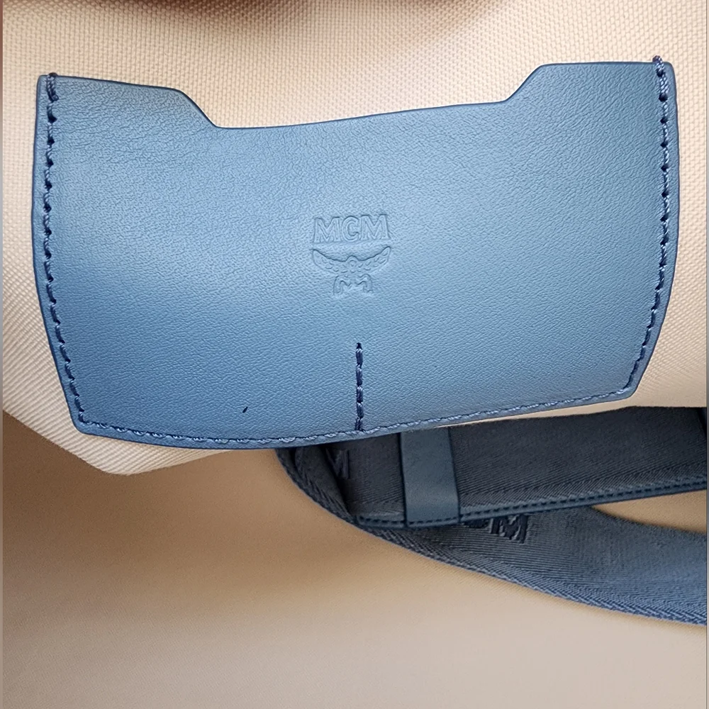 Brand New MCM Visetos Weekender Denim Coated Canvas Bag MUV7AVY02 Large